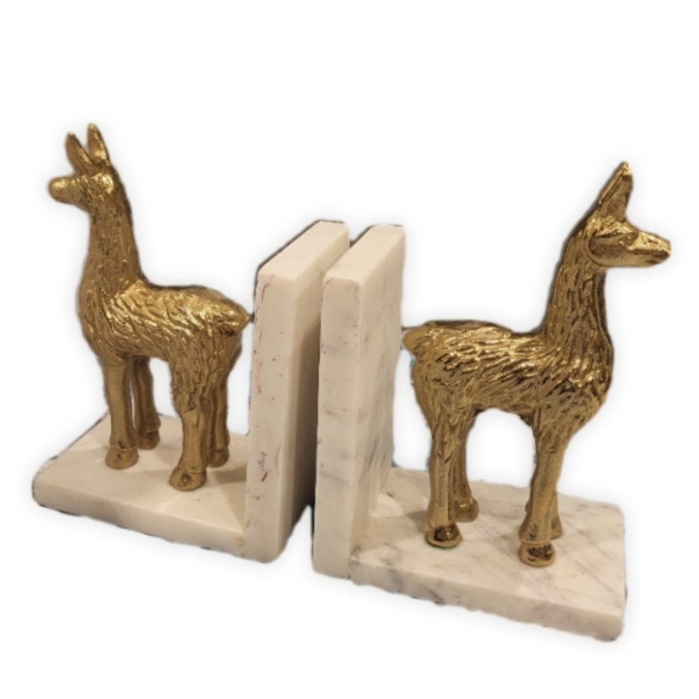 Like new Llama Bookends Solid Heavy Marble